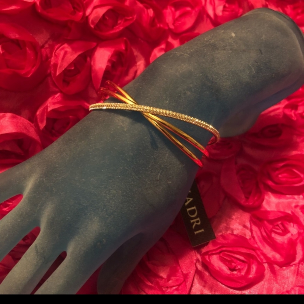 NADRI Trinity Cz Crossover Cuff Bracelet